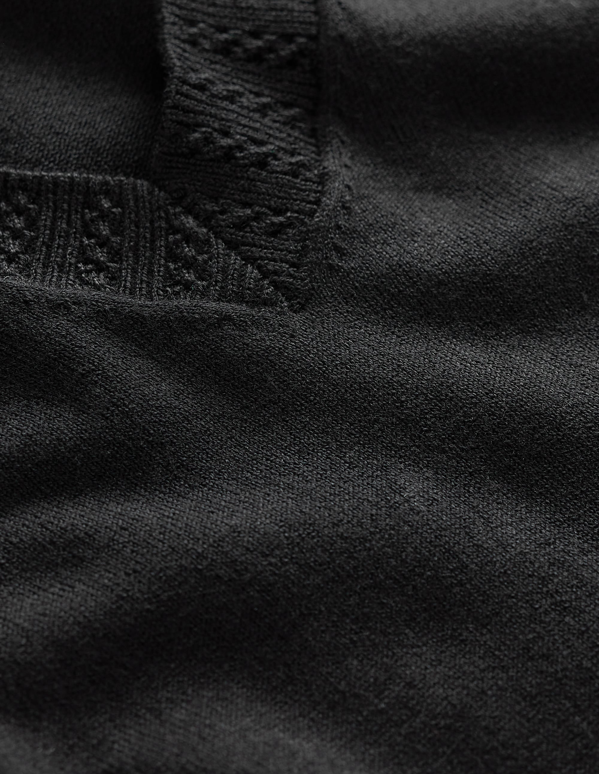 Emilia Cotton V Neck Sweater-Black - Image 6