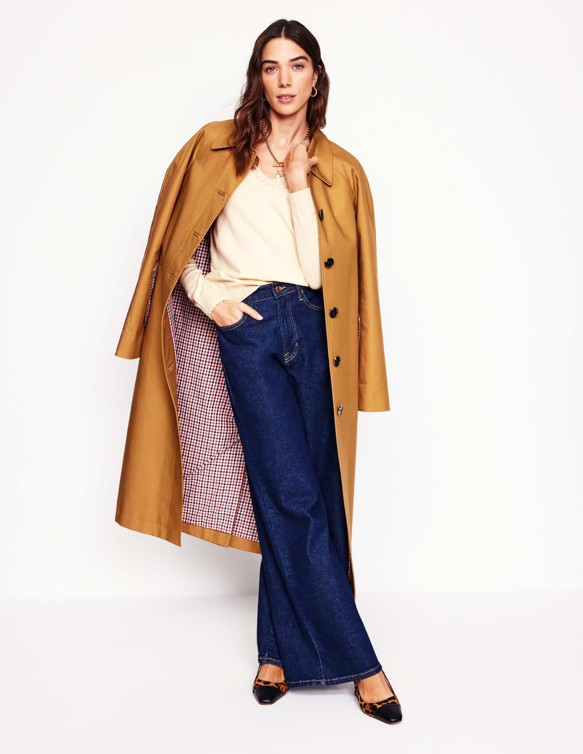 Emilia Cotton V Neck Sweater-Warm Ivory | Boden USA