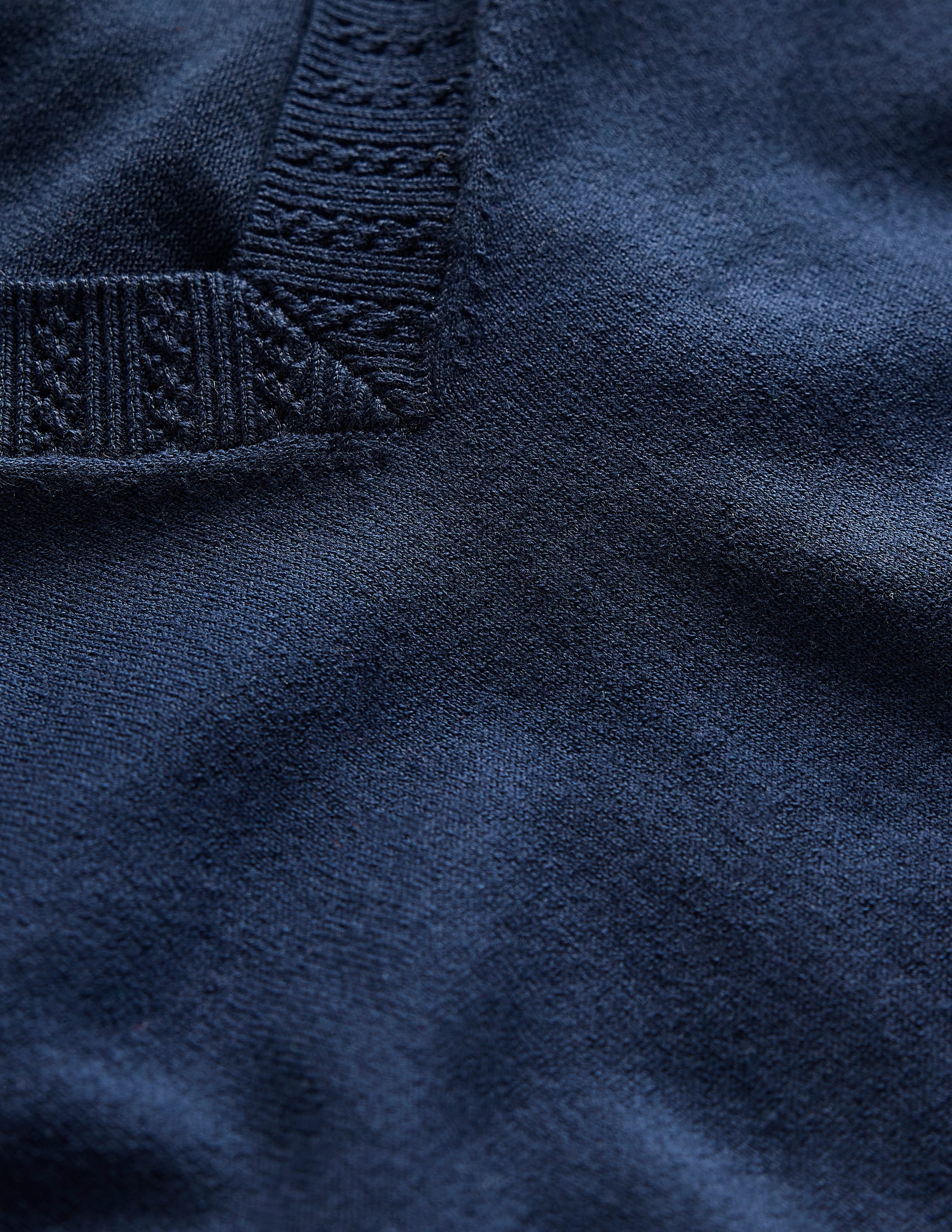 Emilia Cotton V Neck Sweater-Navy - Image 9