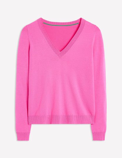 Emilia Cotton V Neck Sweater-Tickled Pink