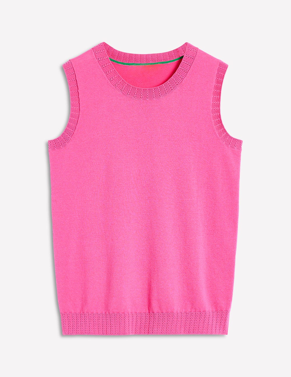 Emilia Cotton Crew Neck Vest-Tickled Pink