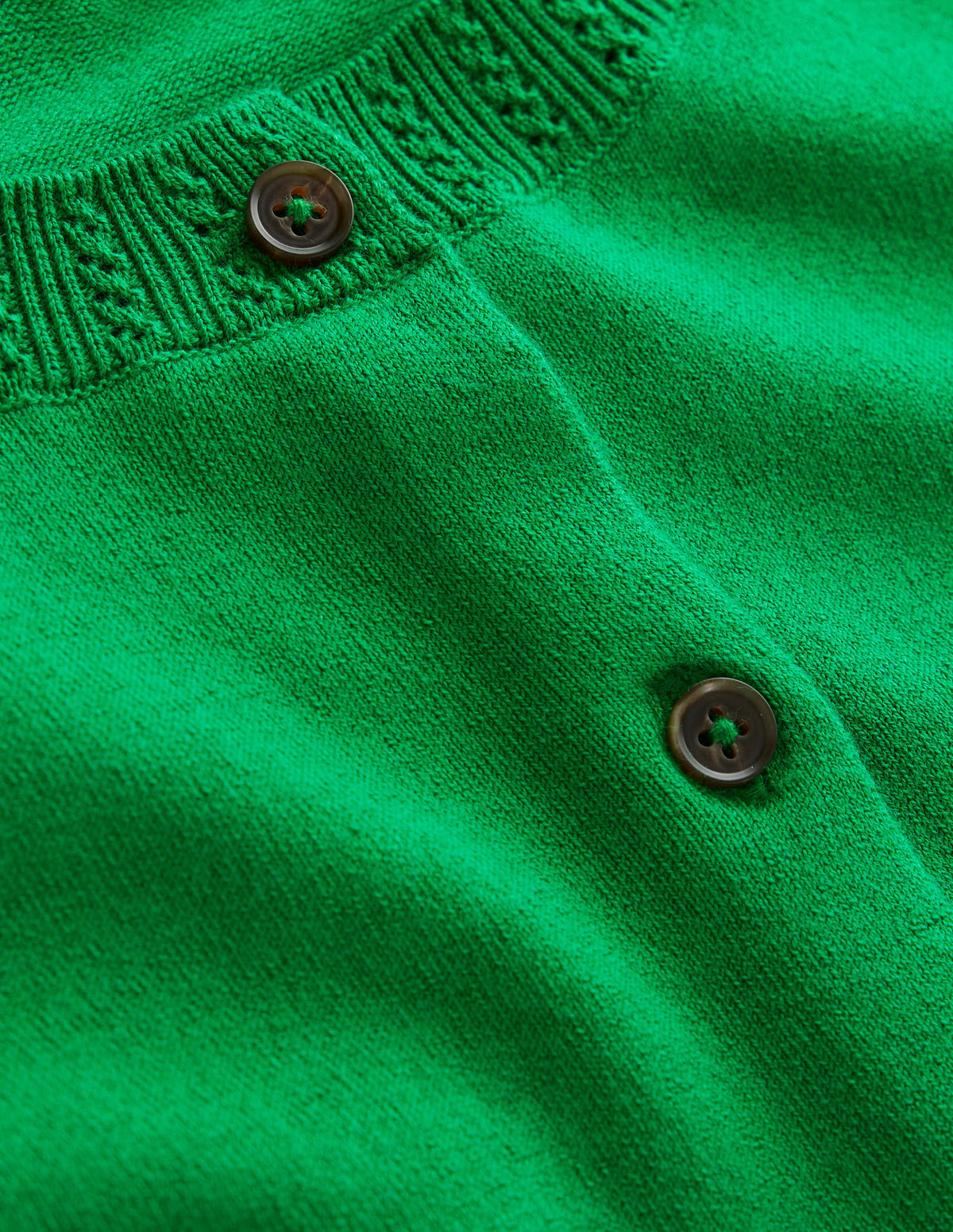 Emilia Cotton Crew Cardigan-Rich Emerald - Image 6