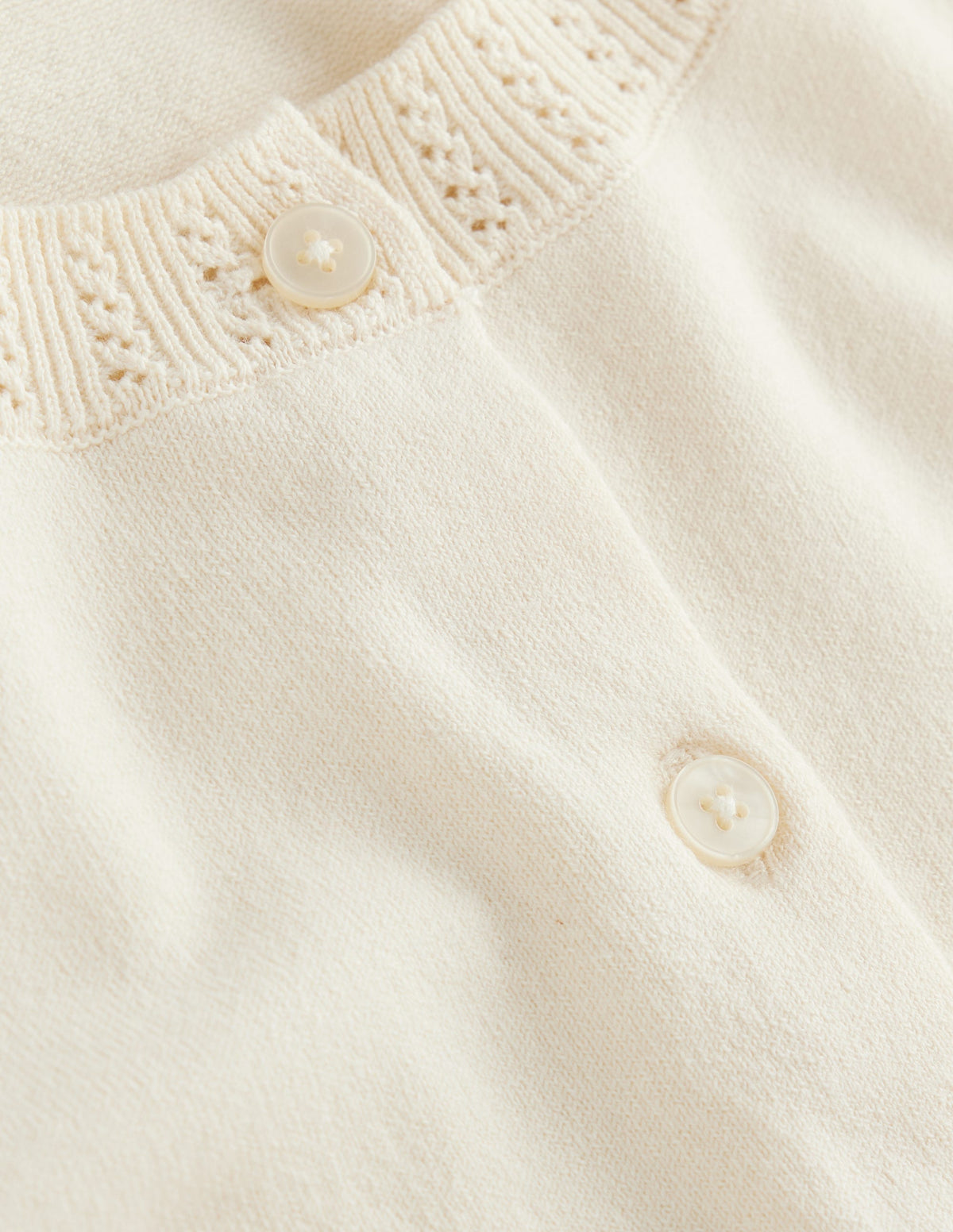 Emilia Cotton Crew Cardigan-Warm Ivory - Image 6