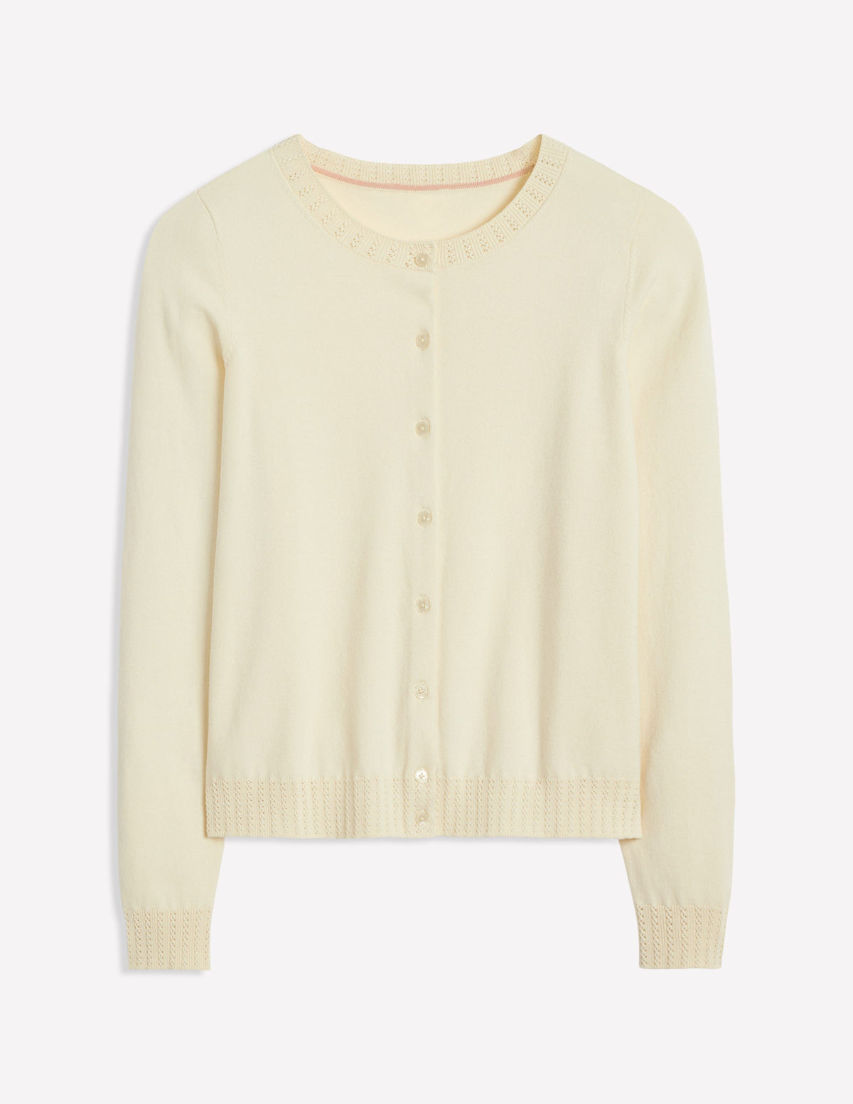 Emilia Cotton Crew Cardigan-Warm Ivory - Image 5