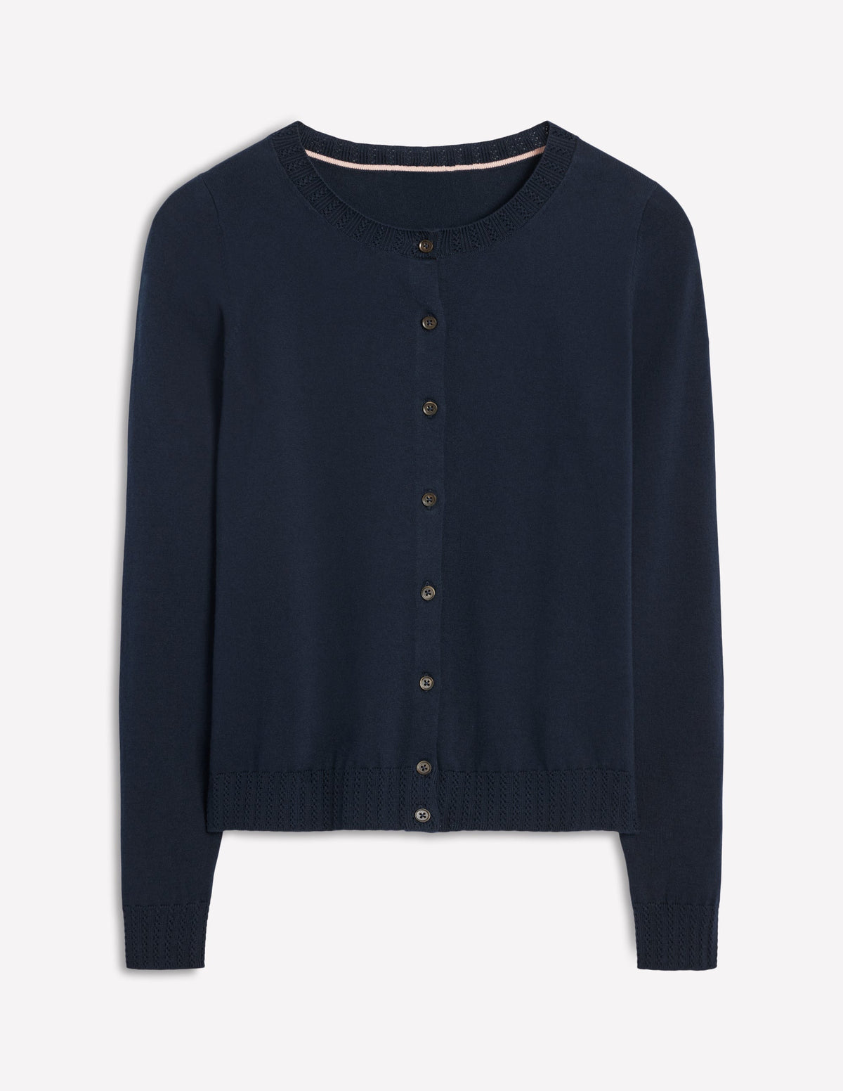 Emilia Cotton Crew Cardigan-Navy - Image 5