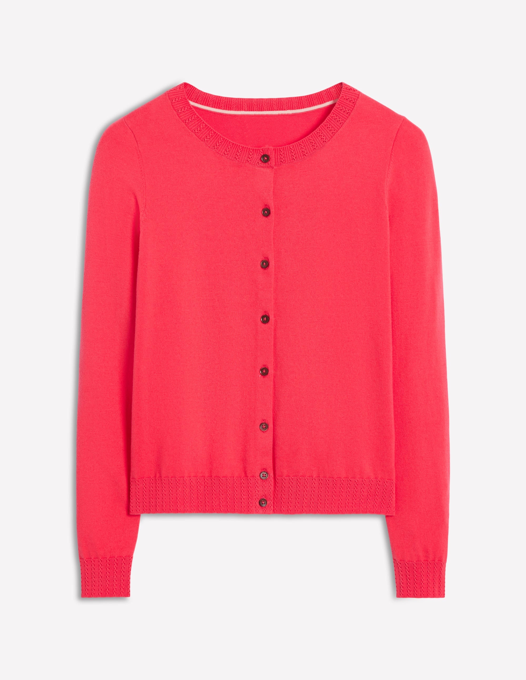 Emilia Cotton Crew Cardigan-Camelia Pink - Image 5