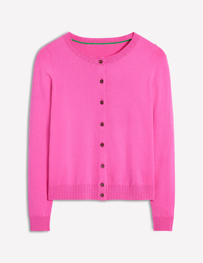 Emilia Cotton Crew Cardigan-Tickled Pink