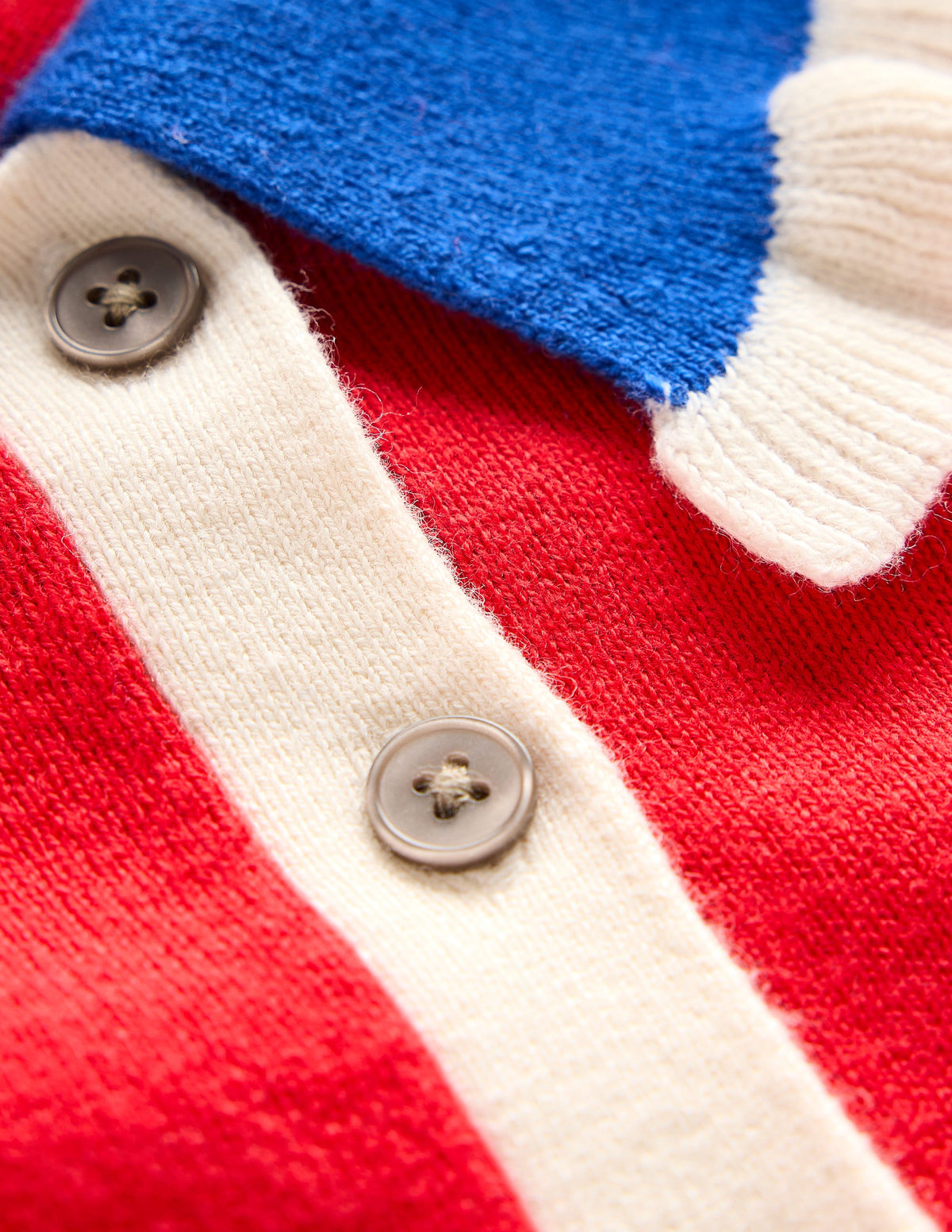 Cotton-Blend Frill Sweater-Poppy Red - Image 6
