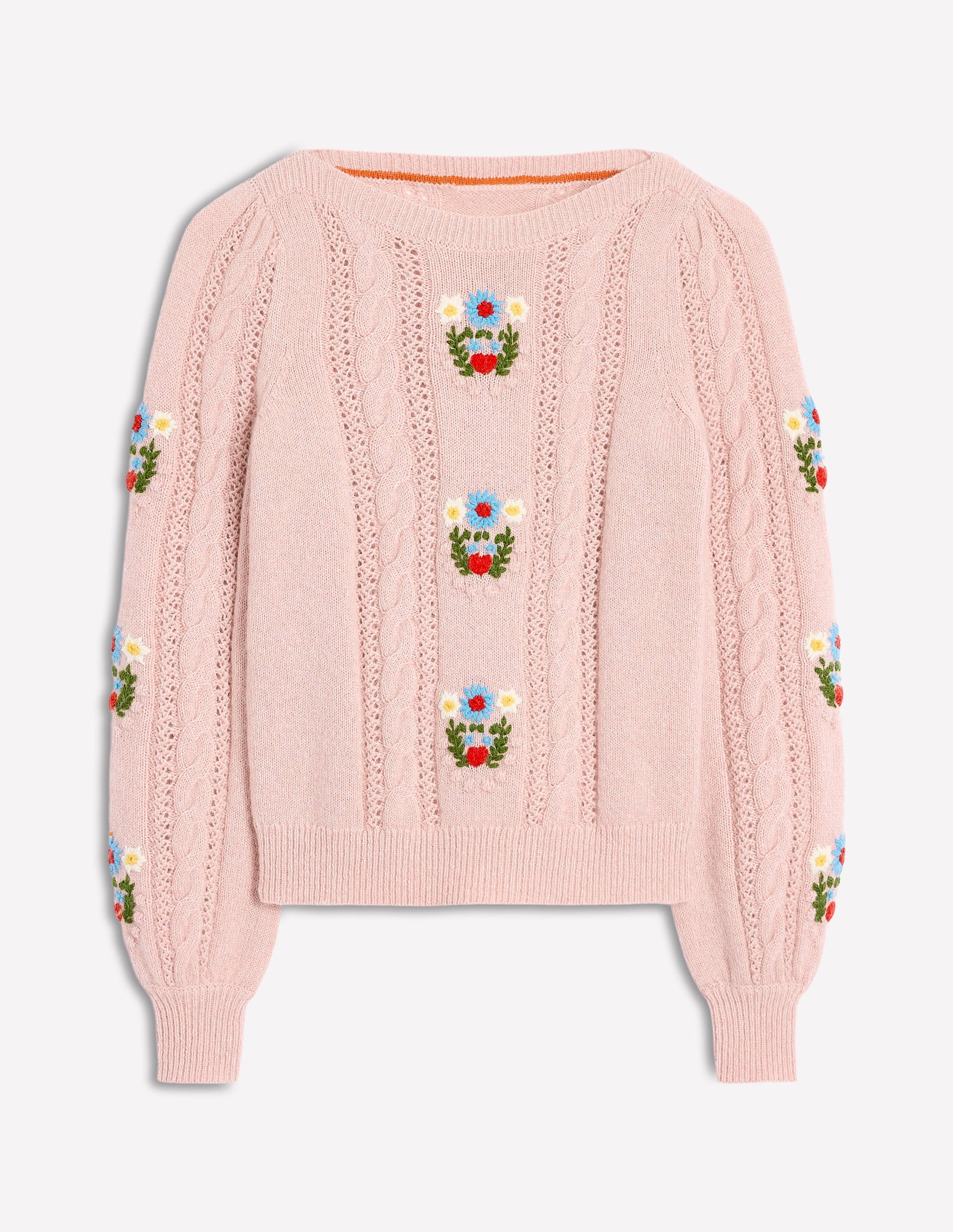 Fluffy Embroidered Sweater-Soft Lavender Pink - Image 7
