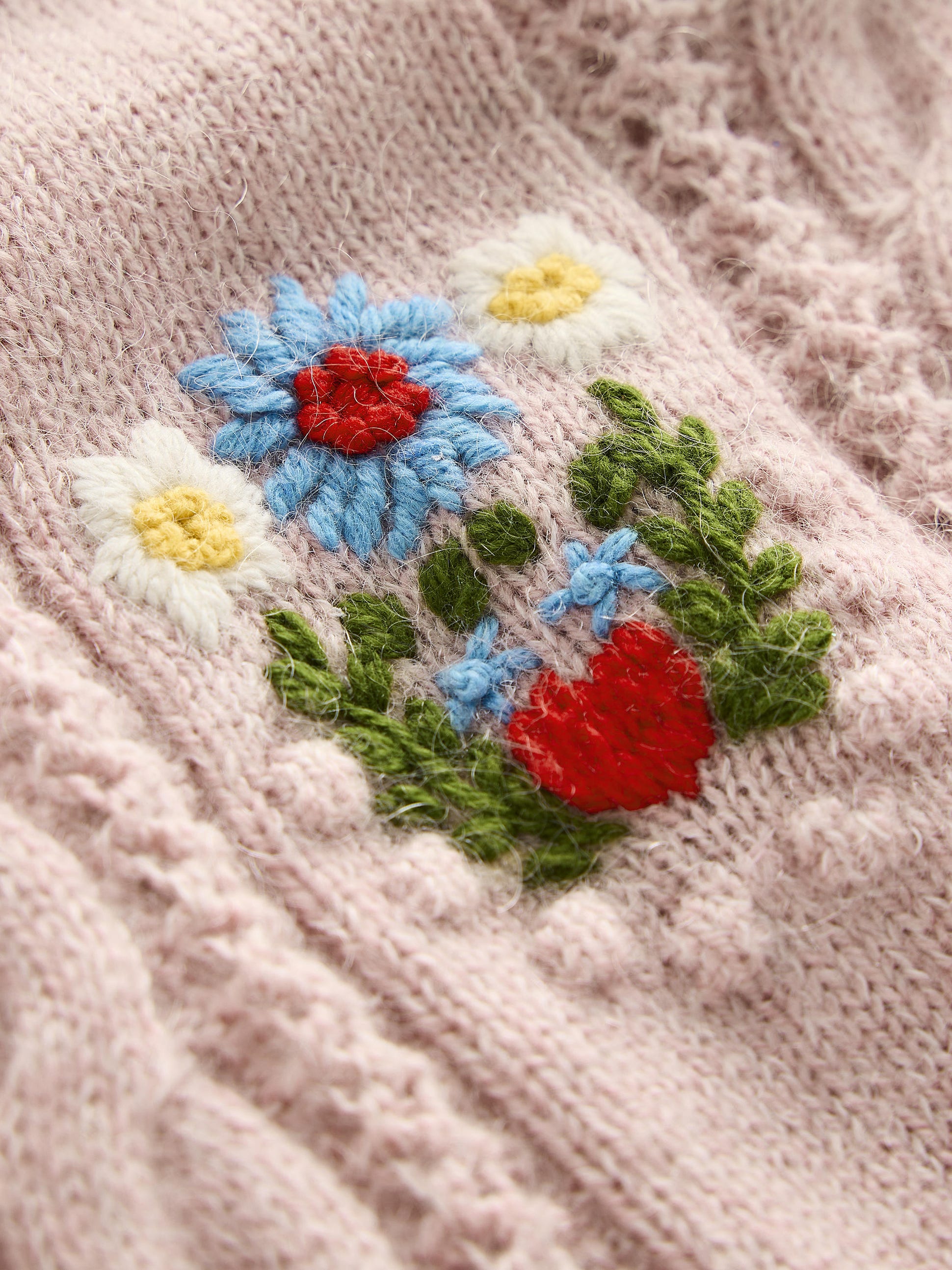 Fluffy Embroidered Sweater-Soft Lavender Pink - Image 8