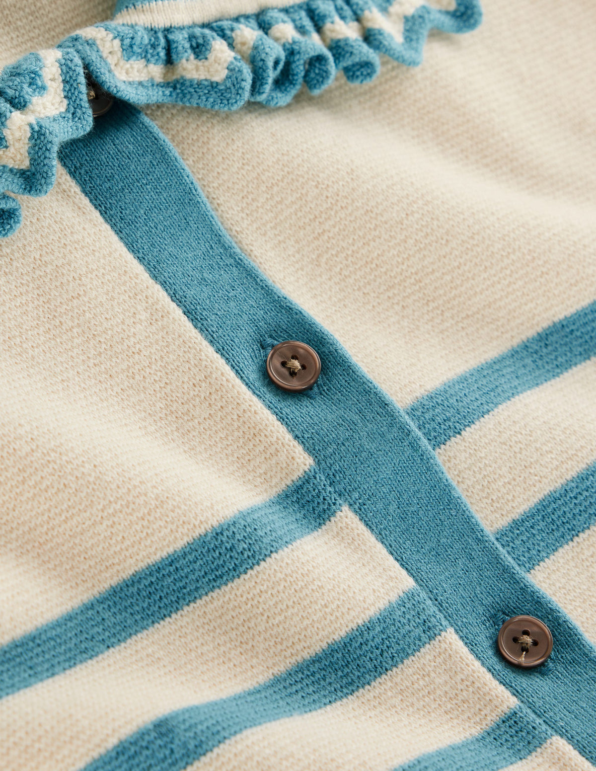 Jessie Frill Collared Cardigan-Ivory, Duck Egg Blue Stripe - Image 7
