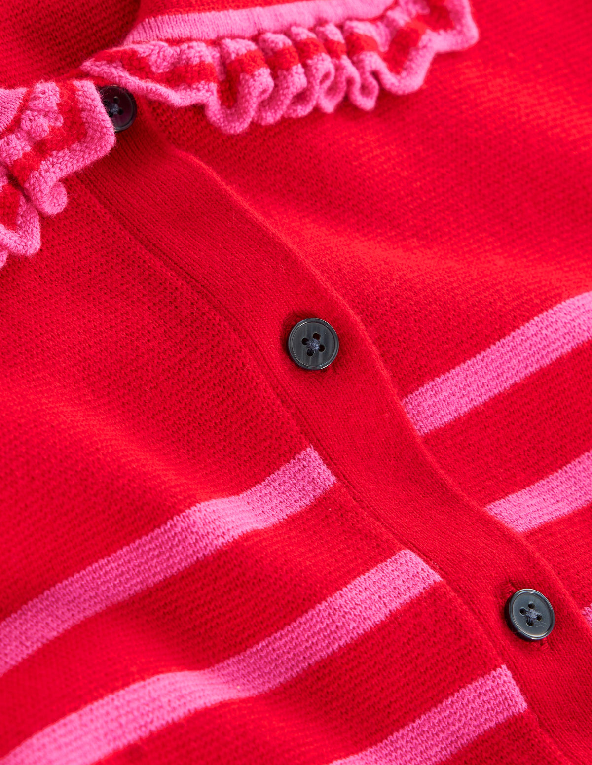 Jessie Frill Collared Cardigan-Poppy Red, Sorbet Pink Stripe - Image 7