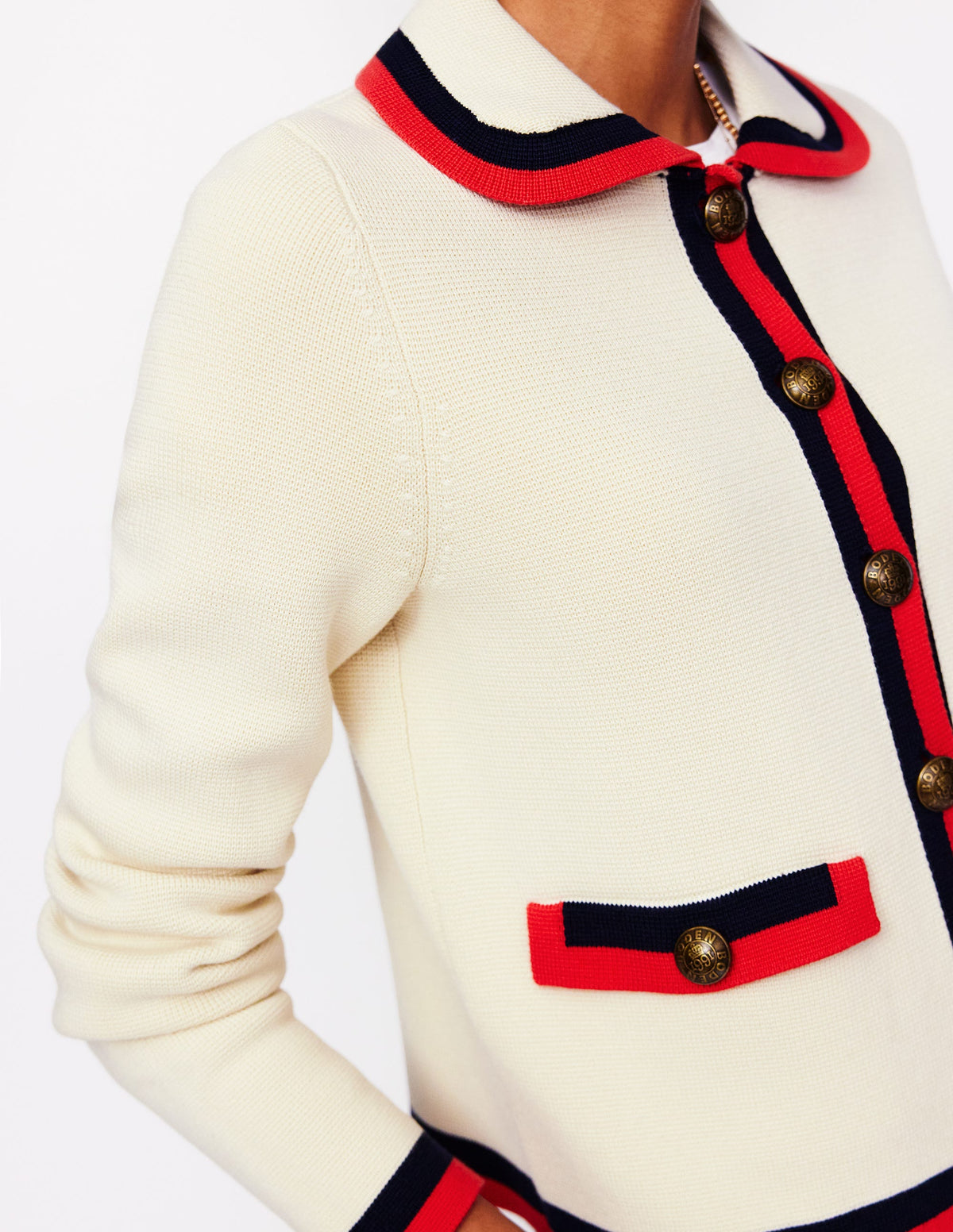 Holly Collared Knitted Jacket-Warm Ivory - Image 2
