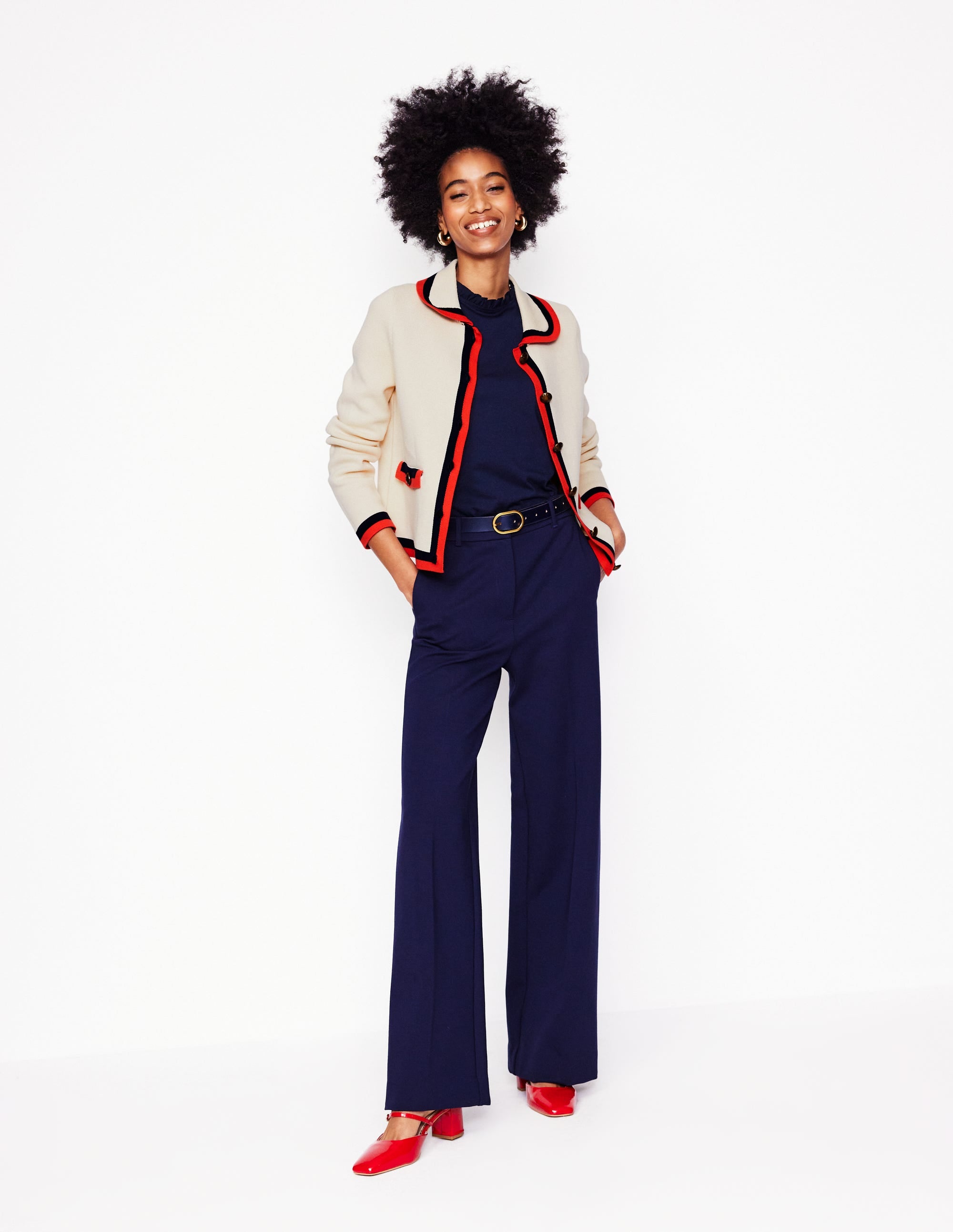 Holly Collared Knitted Jacket-Warm Ivory - Image 5