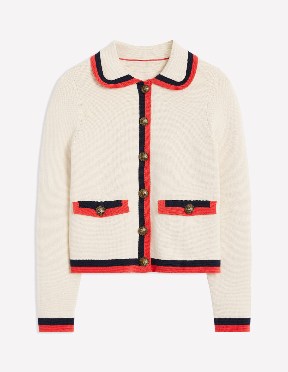 Holly Collared Knitted Jacket-Warm Ivory - Image 7