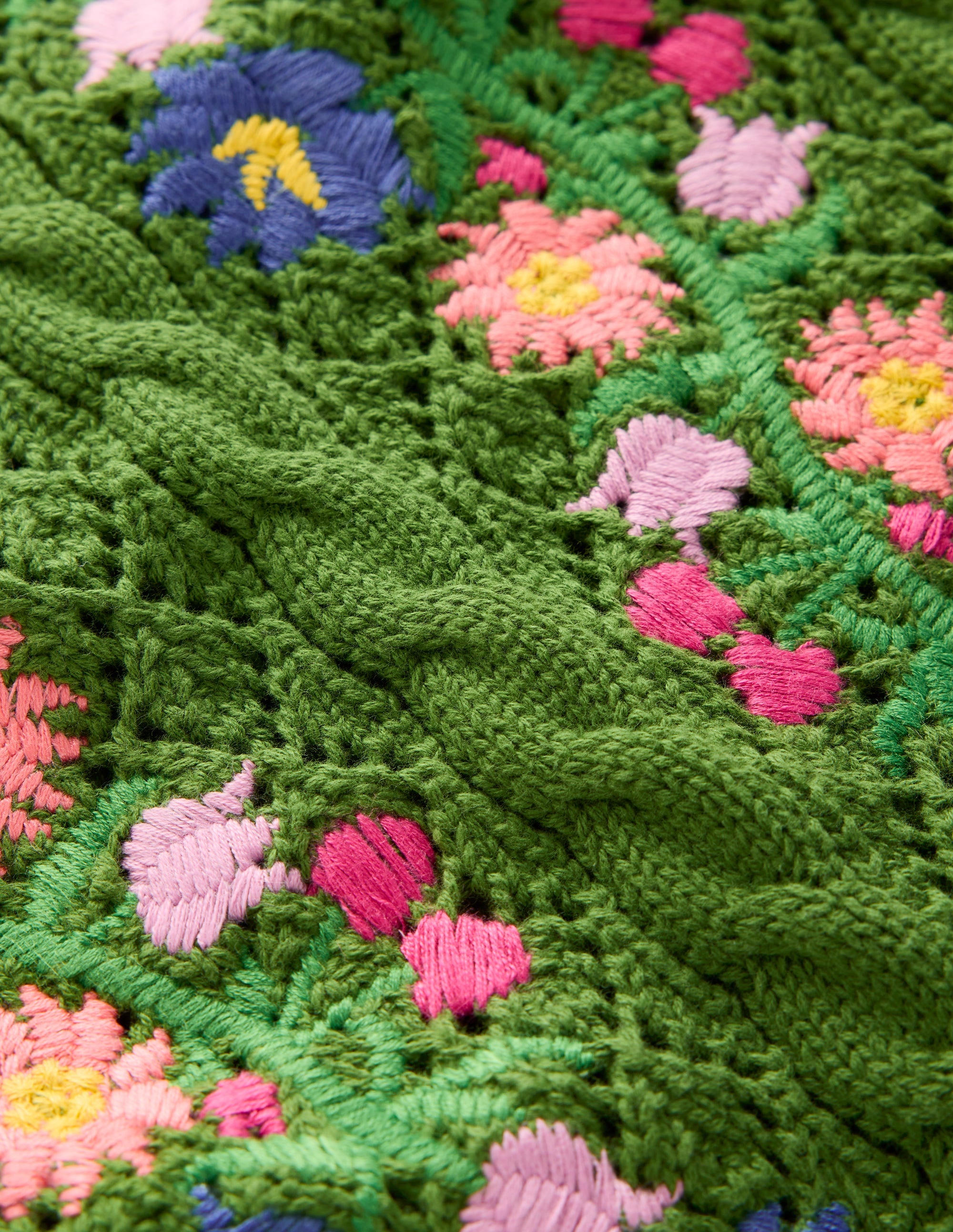 Embroidered Cotton Vest-Paradise Green - Image 7
