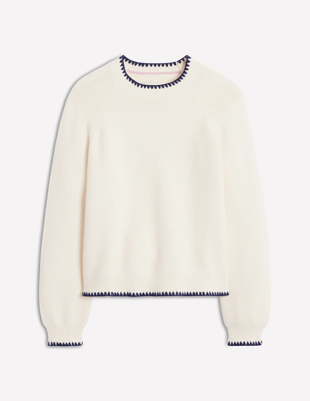 Lena Stitch Detail Sweater-Warm Ivory - Image 5