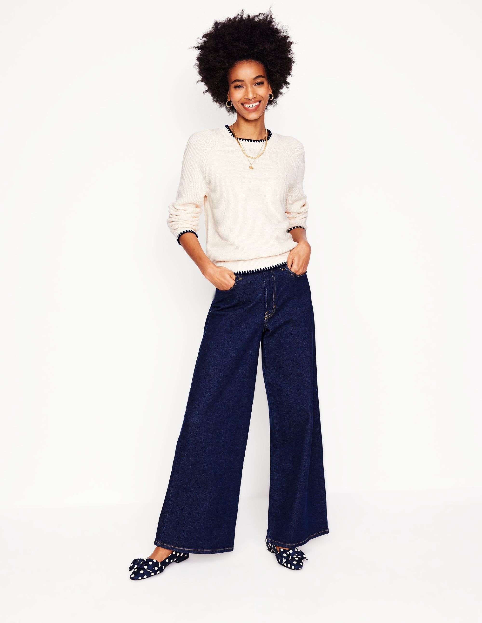 Lena Stitch Detail Sweater-Warm Ivory - Image 4
