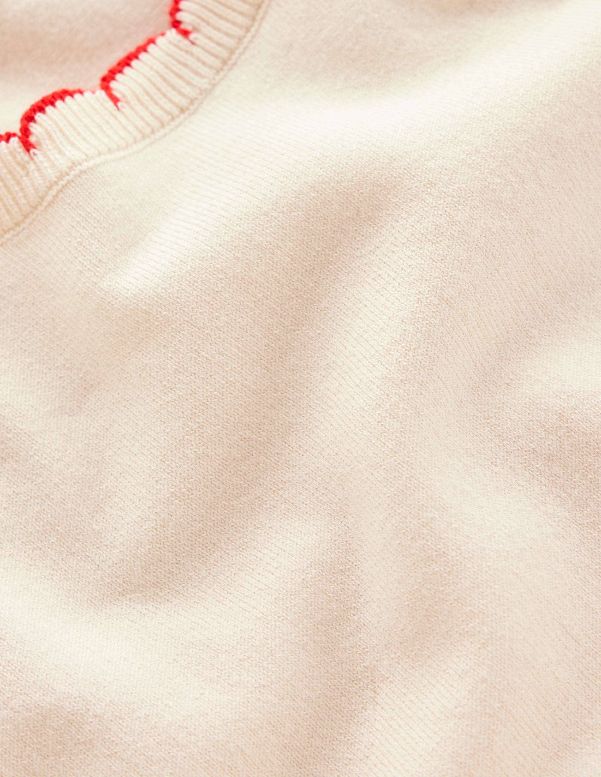 Pru Scallop Trim Sweater-Warm Ivory - Image 7