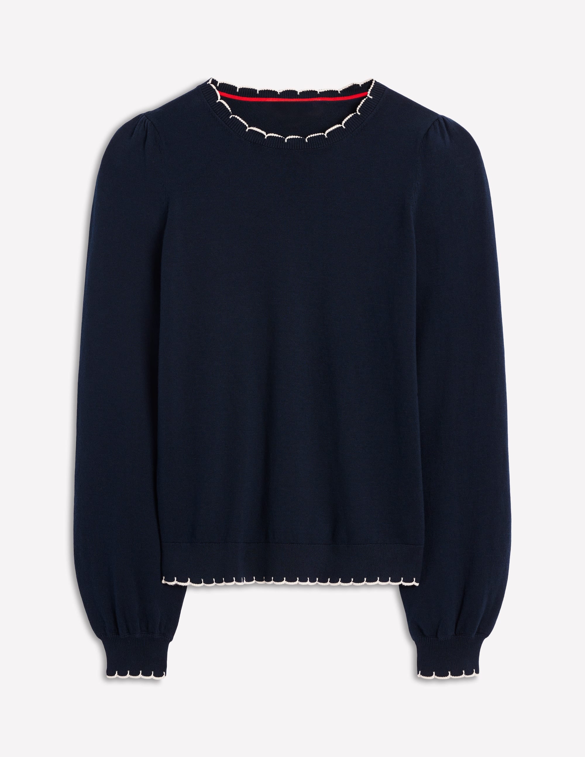 Pru Scallop Trim Sweater-Navy - Image 5