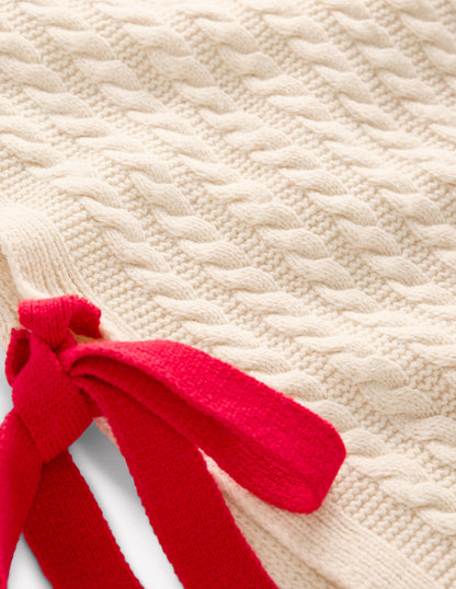 Cable Knit Wool Vest-Warm Ivory-7