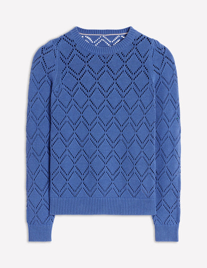 Enid Puff Sleeve Sweater-Blue River