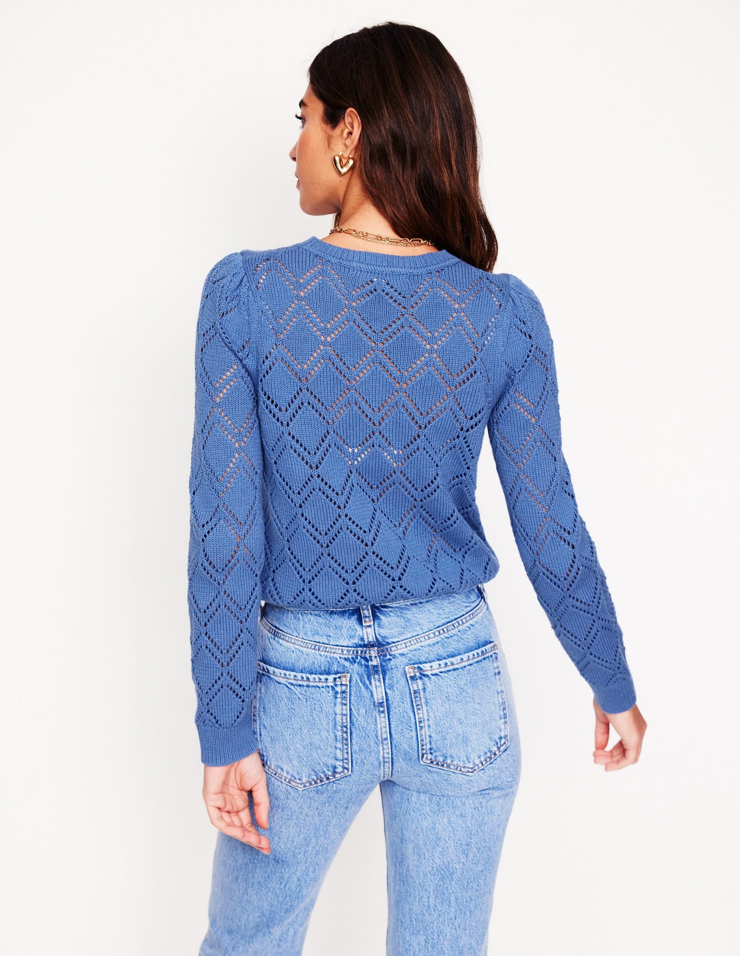 Enid Puff Sleeve Sweater-Blue River