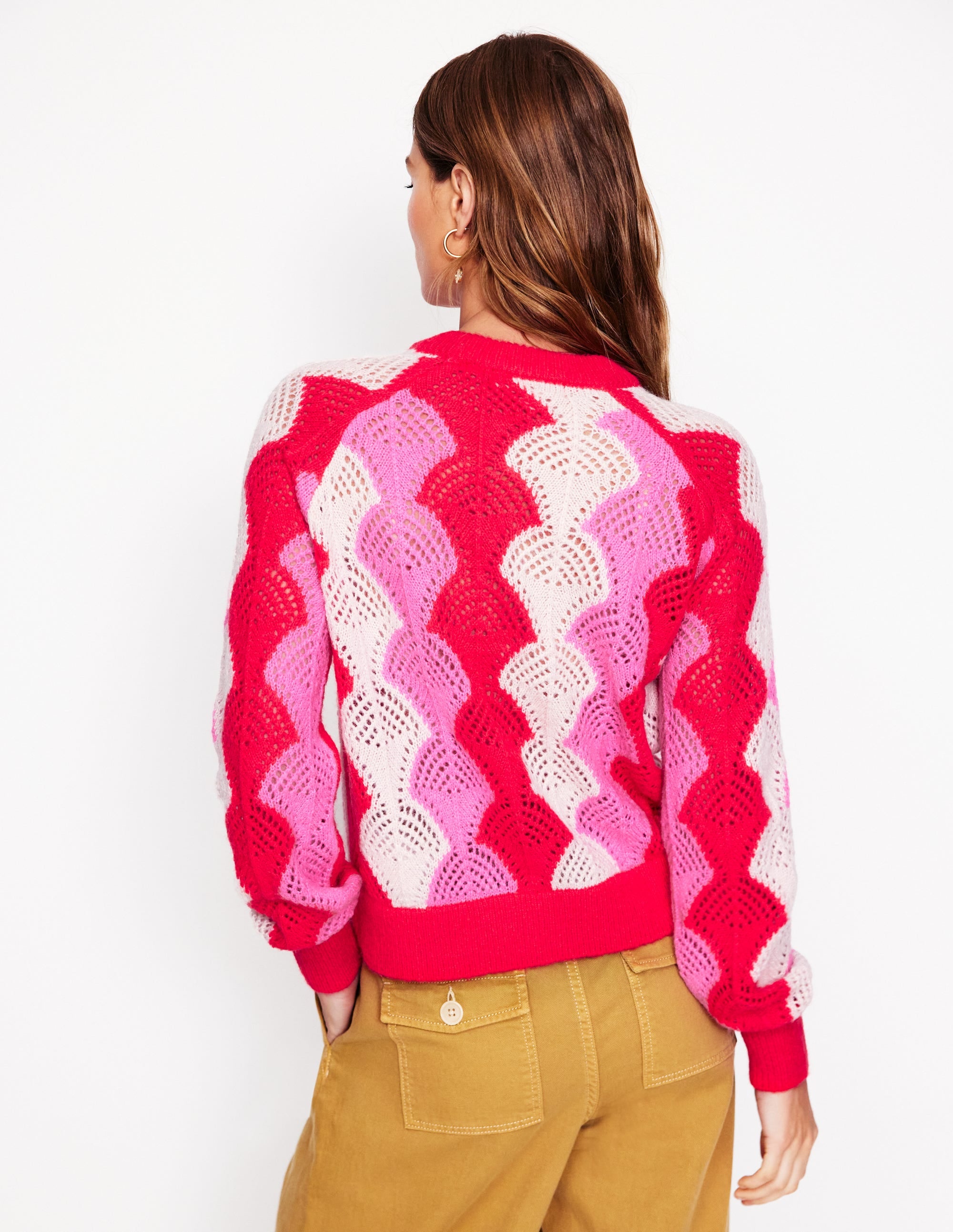Alice Fluffy Raglan Jumper-Poppy Red/ Chalk/ Tickled Pink - Image 3