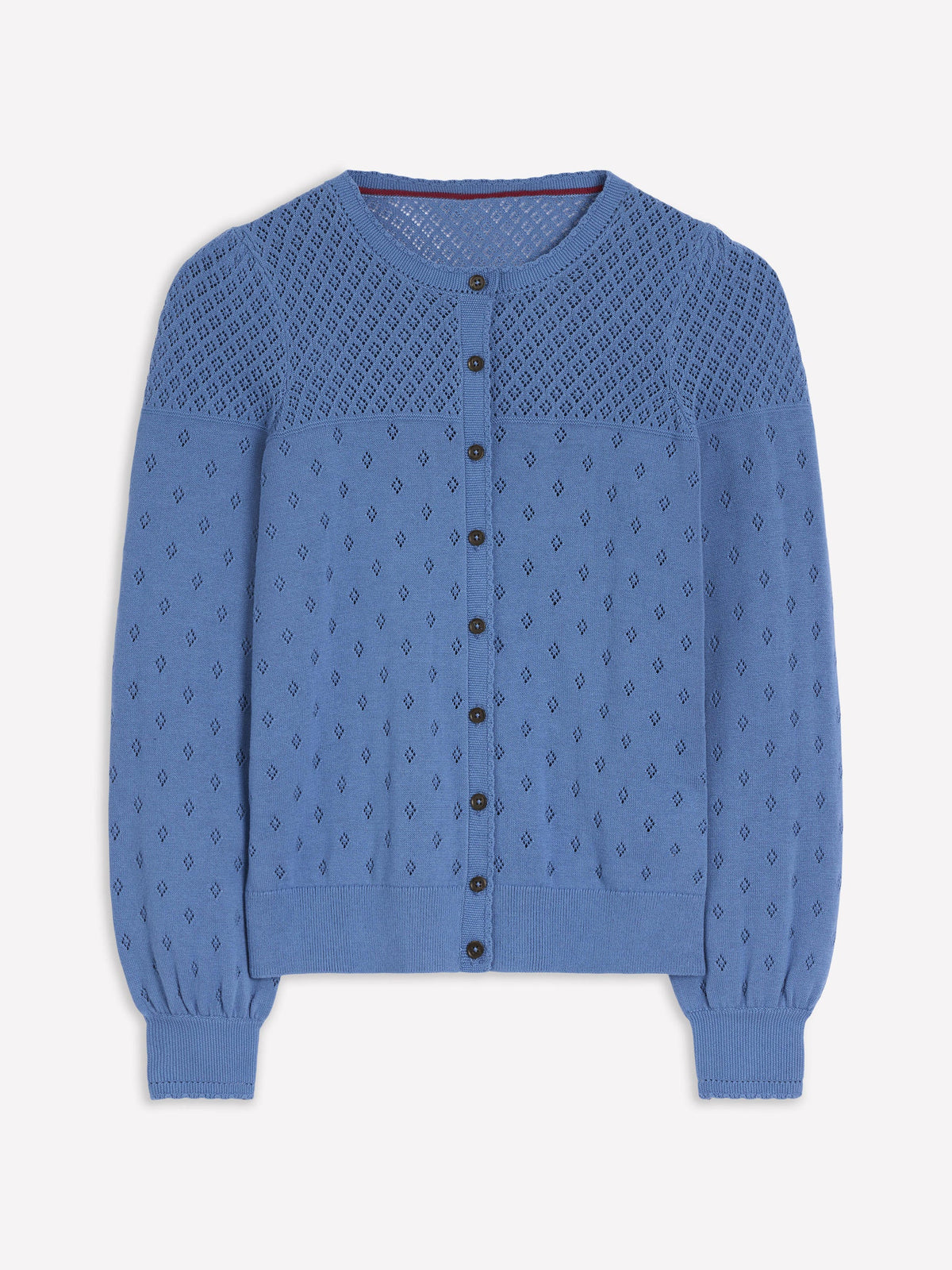 Rosalie Pointelle Cardigan-Blue River Blue - Image 5