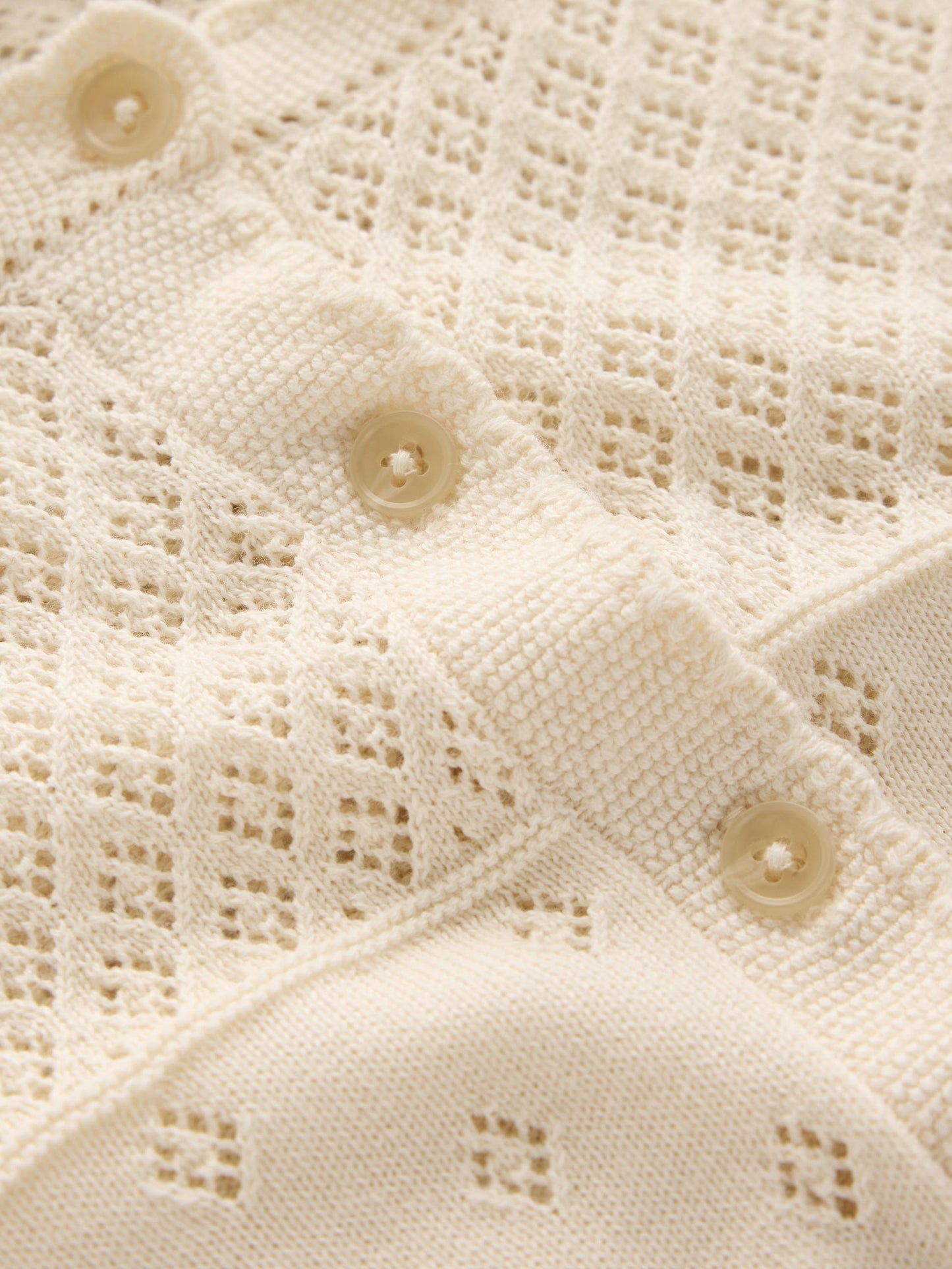 Rosalie Pointelle Cardigan-Warm Ivory