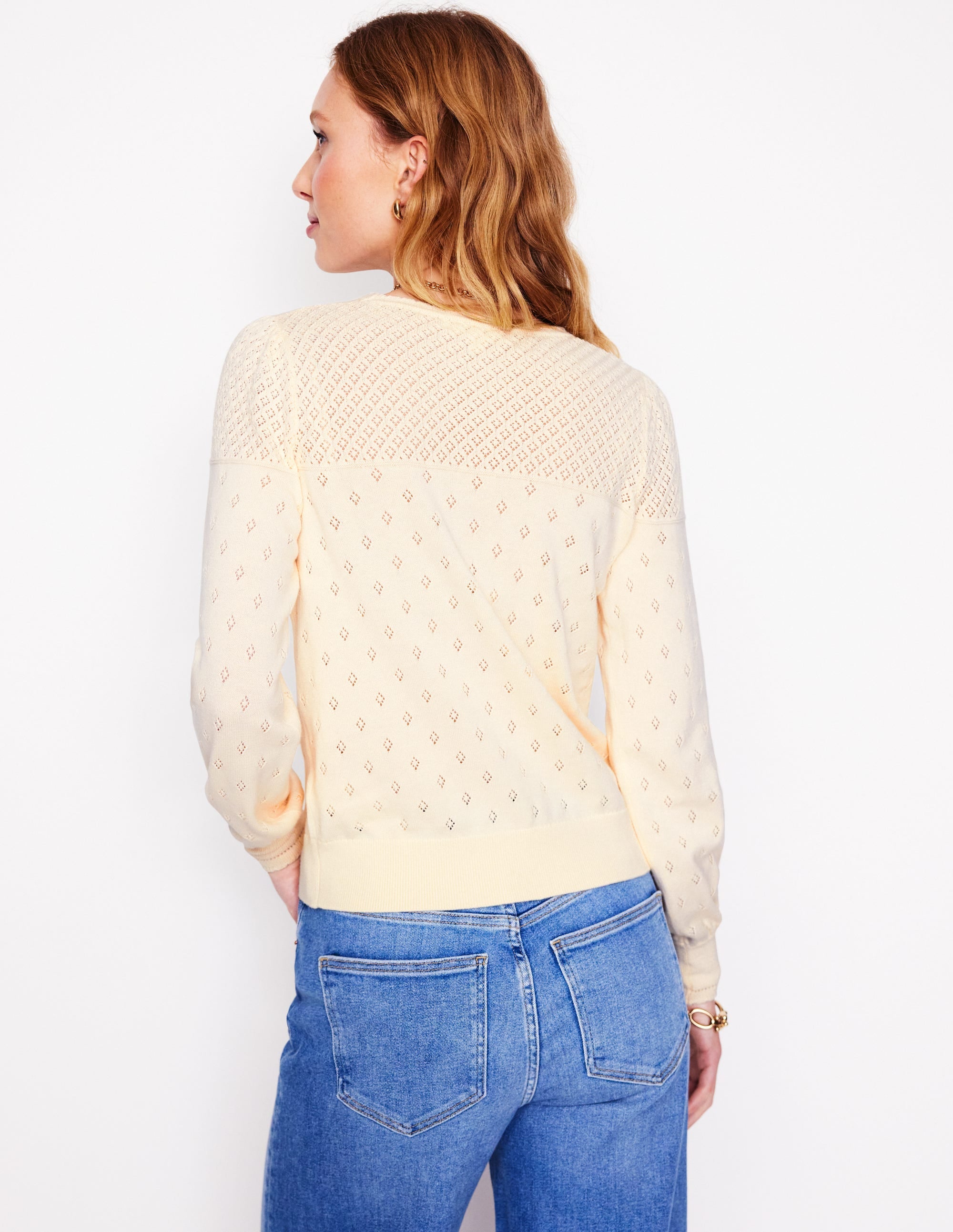 Rosalie Pointelle Sweater-Warm Ivory - Image 3