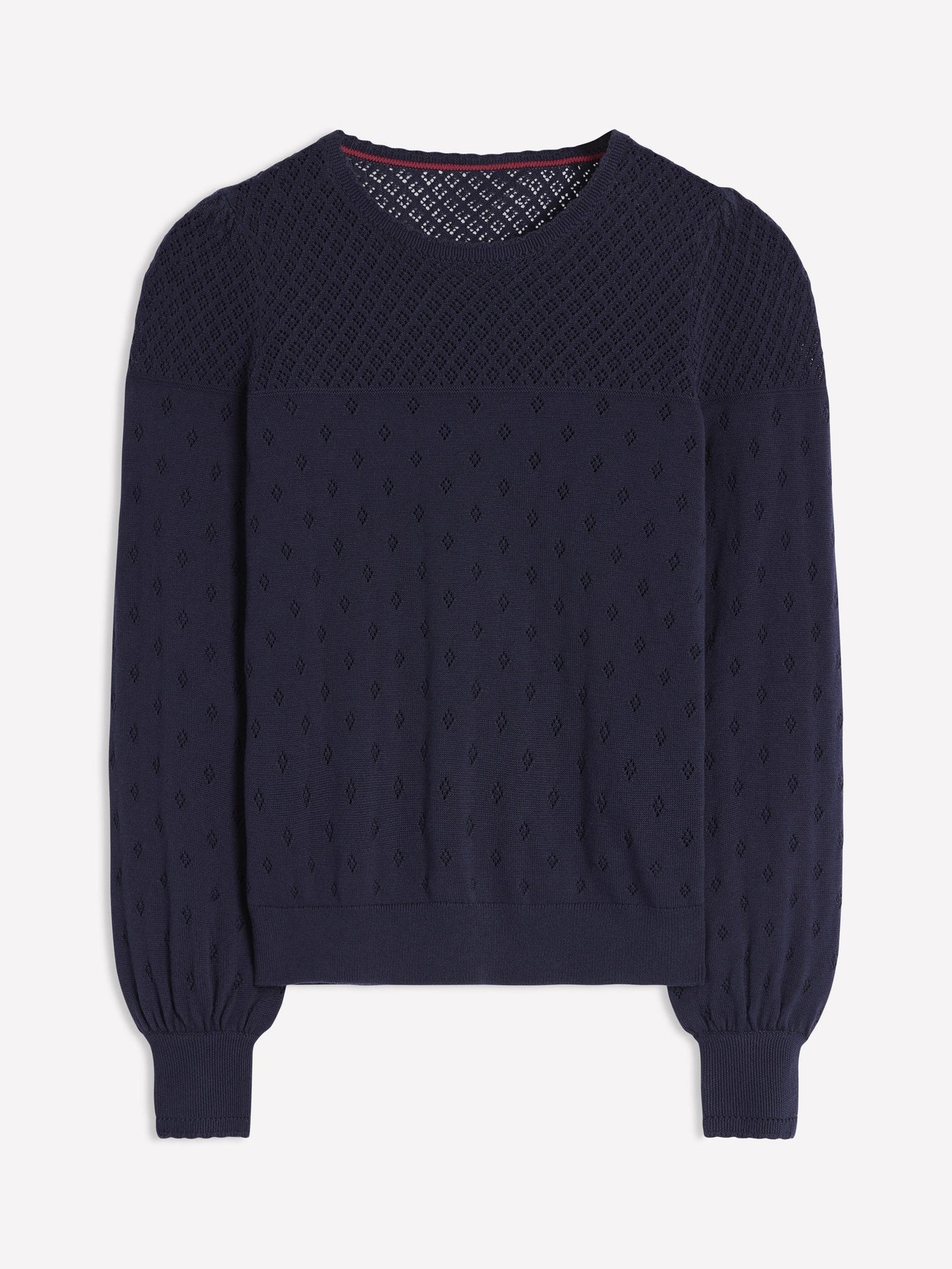 Rosalie Pointelle Sweater-Navy