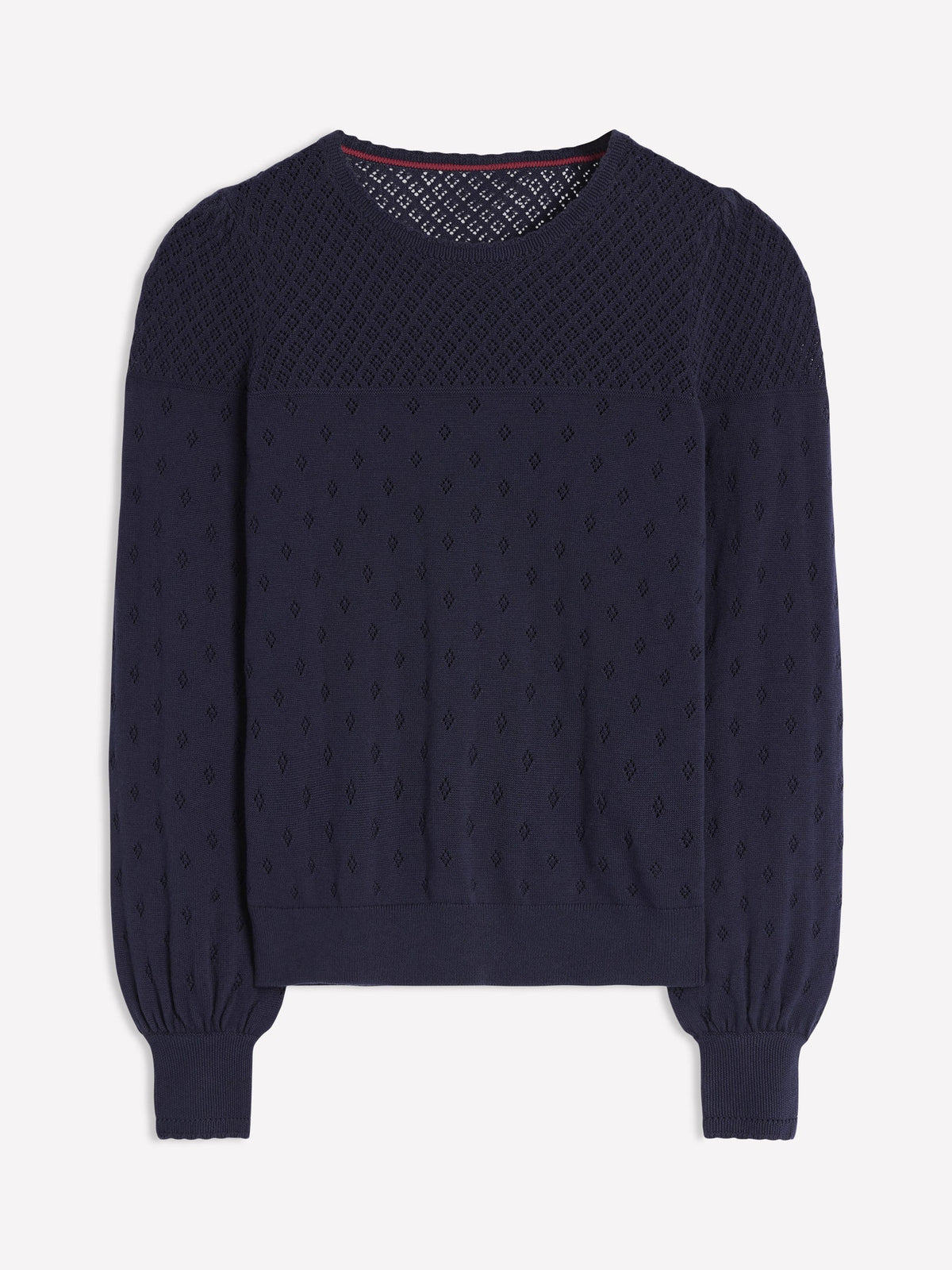 Rosalie Pointelle Sweater-Navy - Image 5