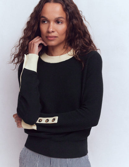 Grace Colour Block Sweater-Navy-2