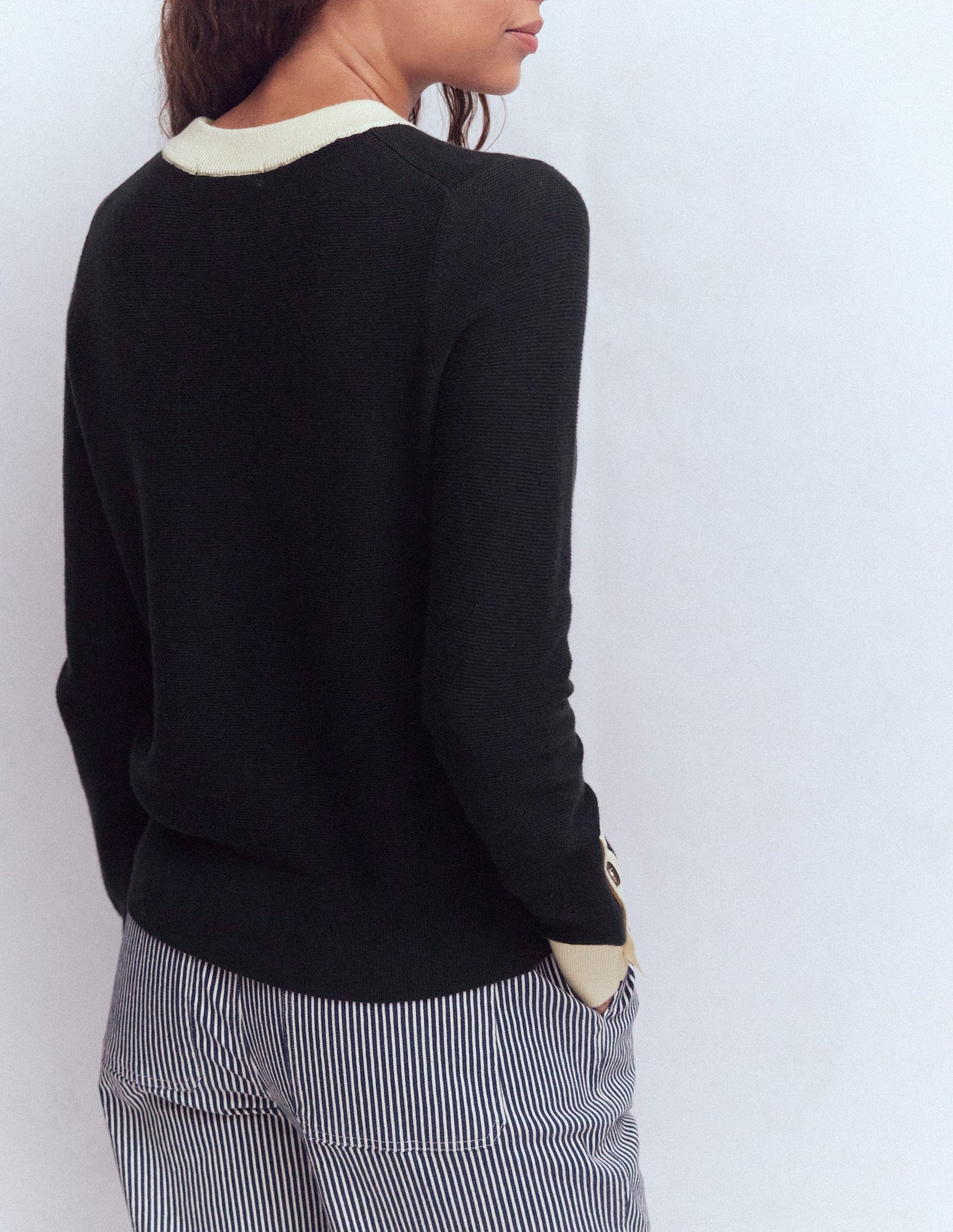 Grace Colour Block Sweater-Navy