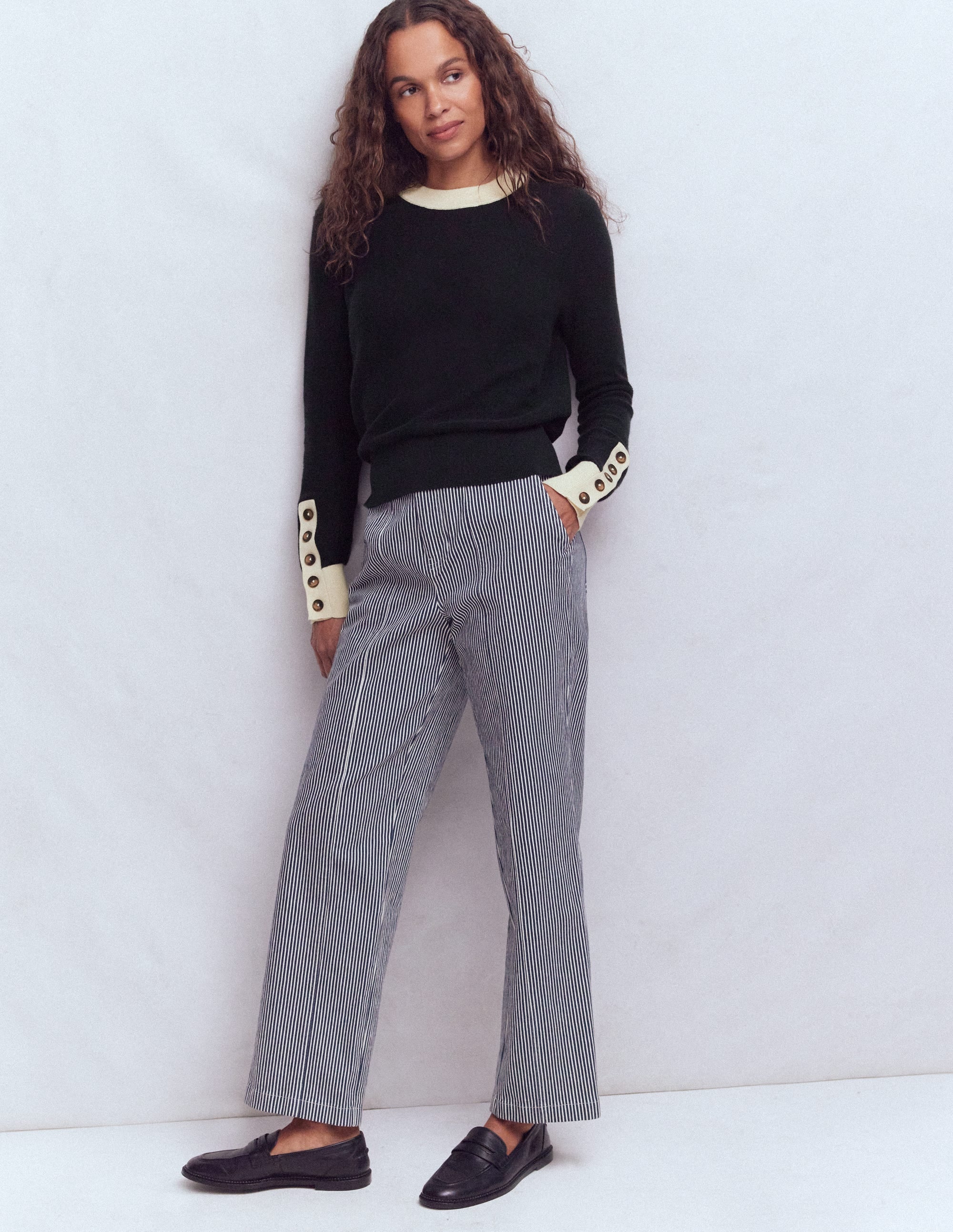 Grace Colour Block Sweater-Navy - Image 4