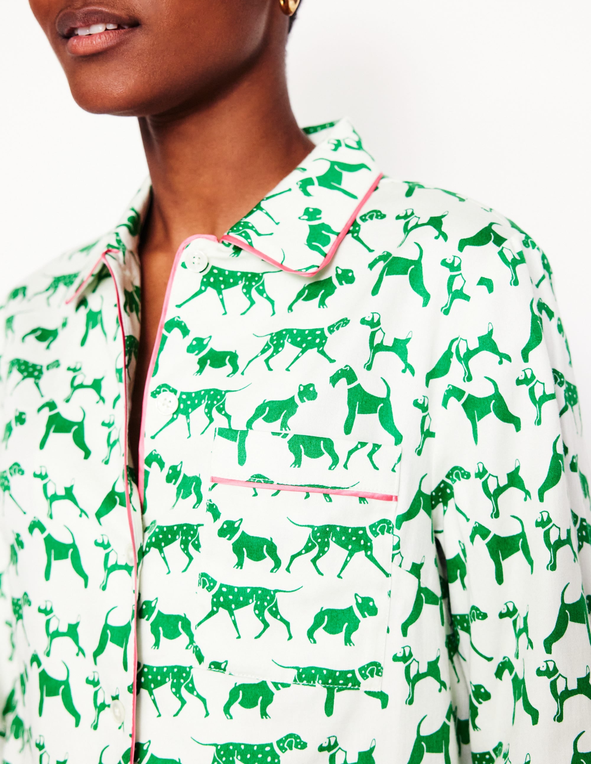 Cotton Sateen Pajama Shirt-Ivory, Janet and Friends - Image 2