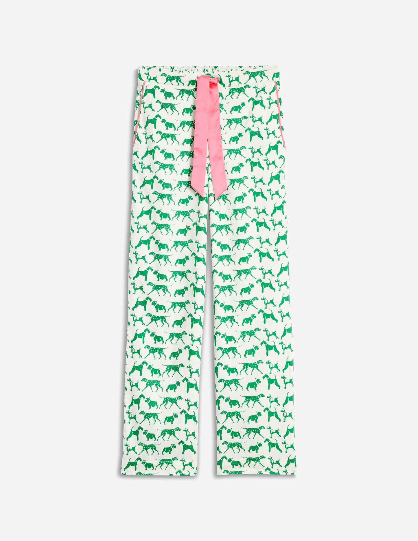 Cotton Sateen Pajama Trousers-Ivory, Janet and Friends