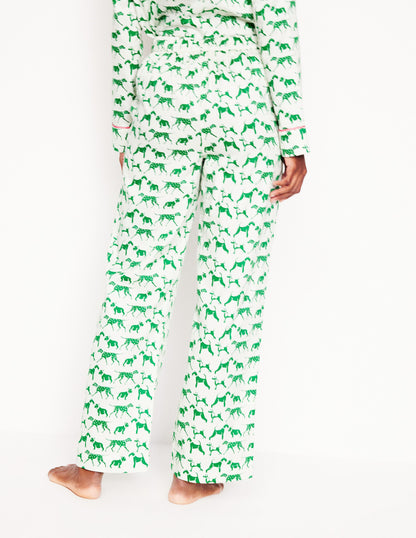 Cotton Sateen Pajama Trousers-Ivory, Janet and Friends