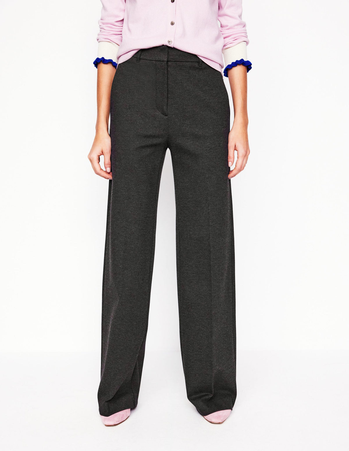 Westbourne Ponte Trousers-Charcoal Marl - Image 2