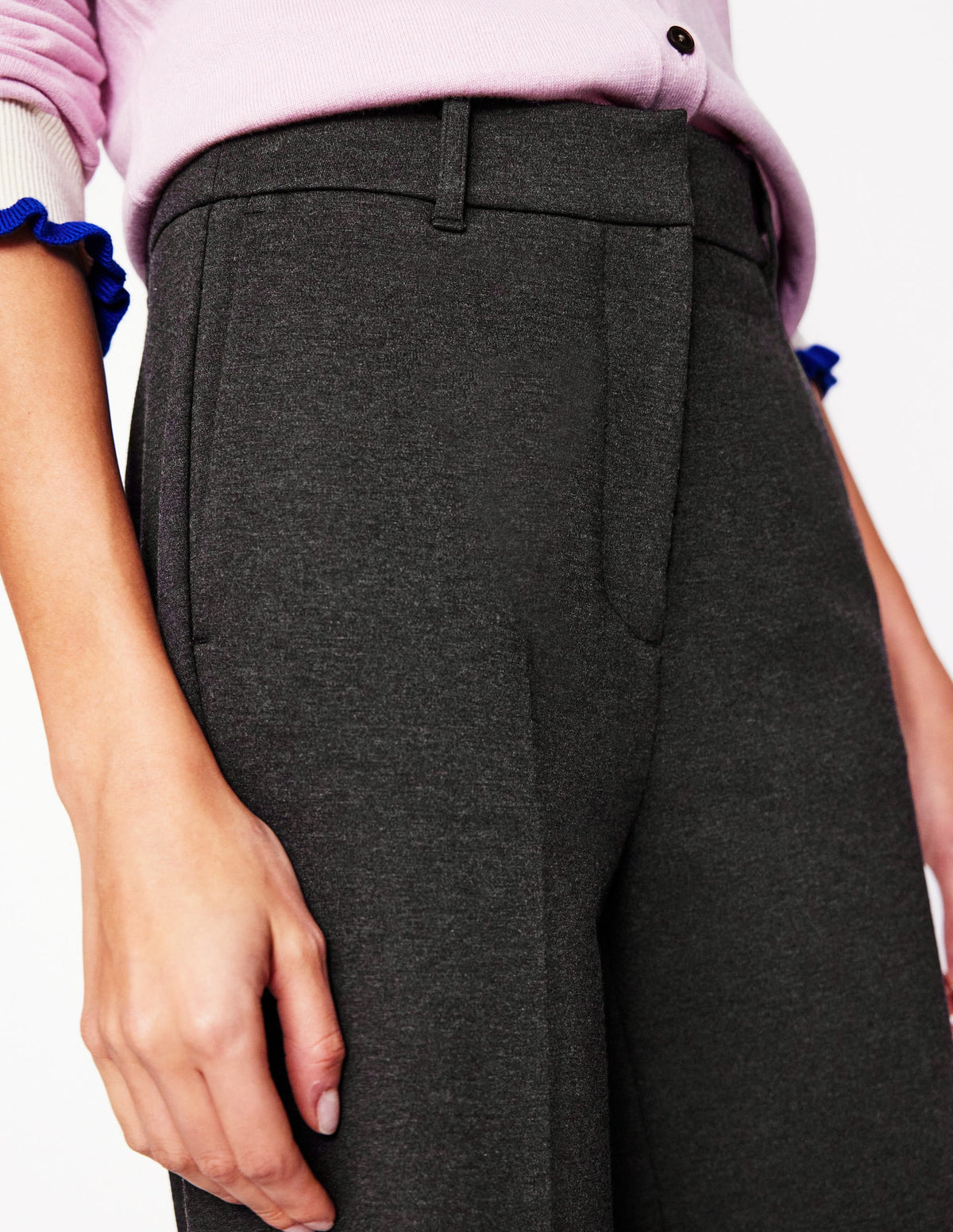 Westbourne Ponte Trousers-Charcoal Marl - Image 4