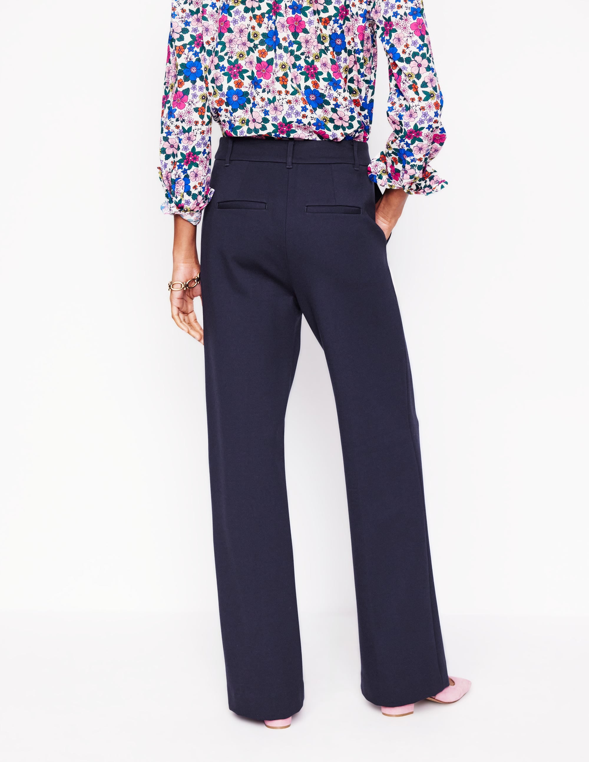 Westbourne Ponte Trousers-Navy - Image 2