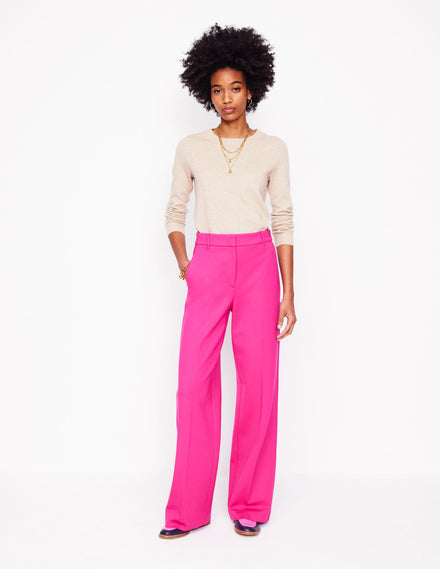 Westbourne Ponte Trousers-Pink Peony