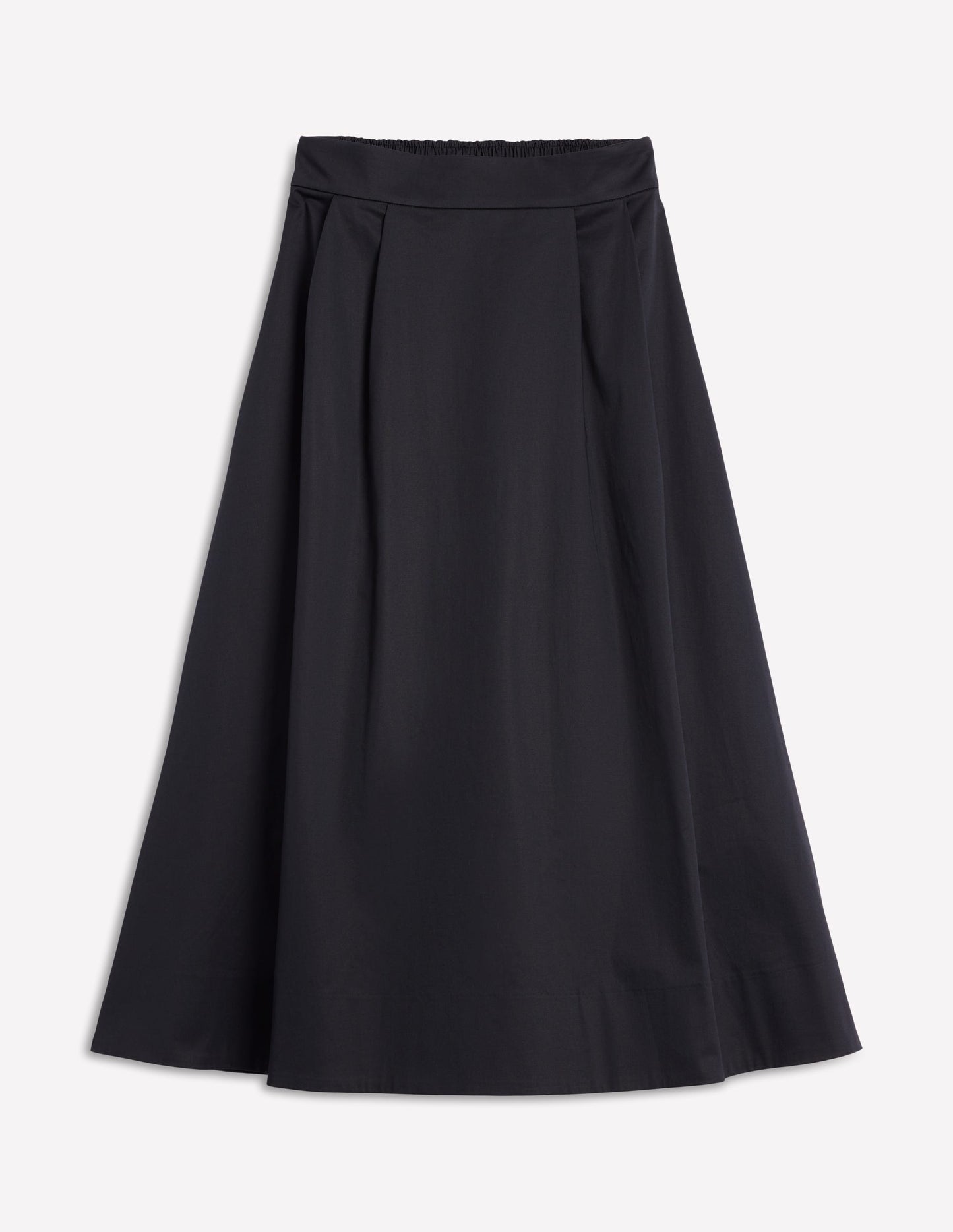 Isabella Cotton Sateen Skirt-Black