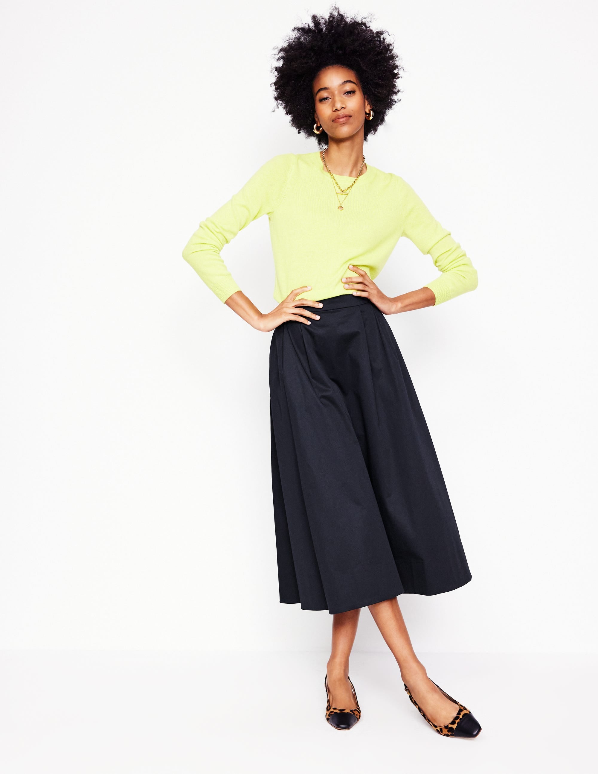Isabella Cotton Sateen Skirt-Black - Image 2