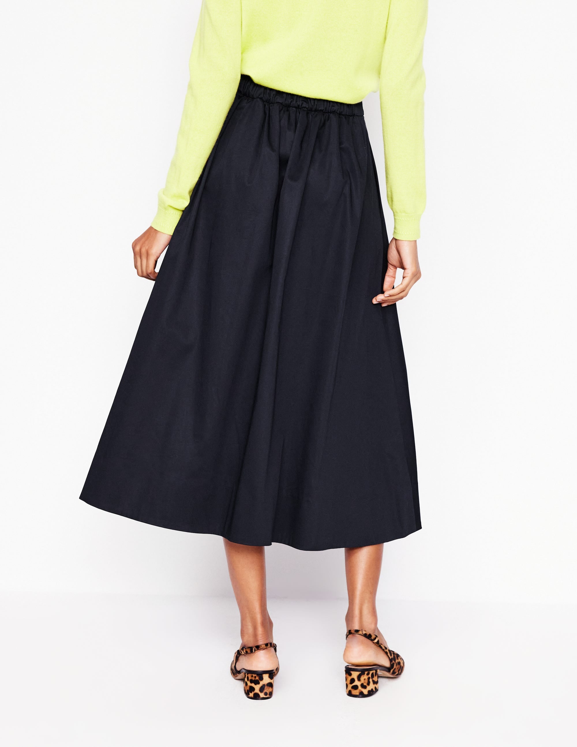 Isabella Cotton Sateen Skirt-Black - Image 1