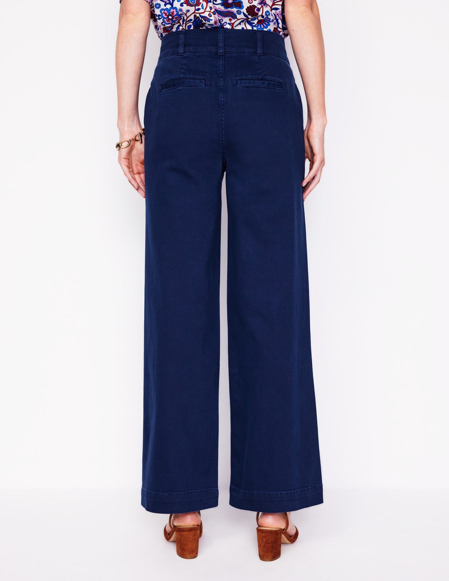 Wide Leg Cargo Pants-Navy