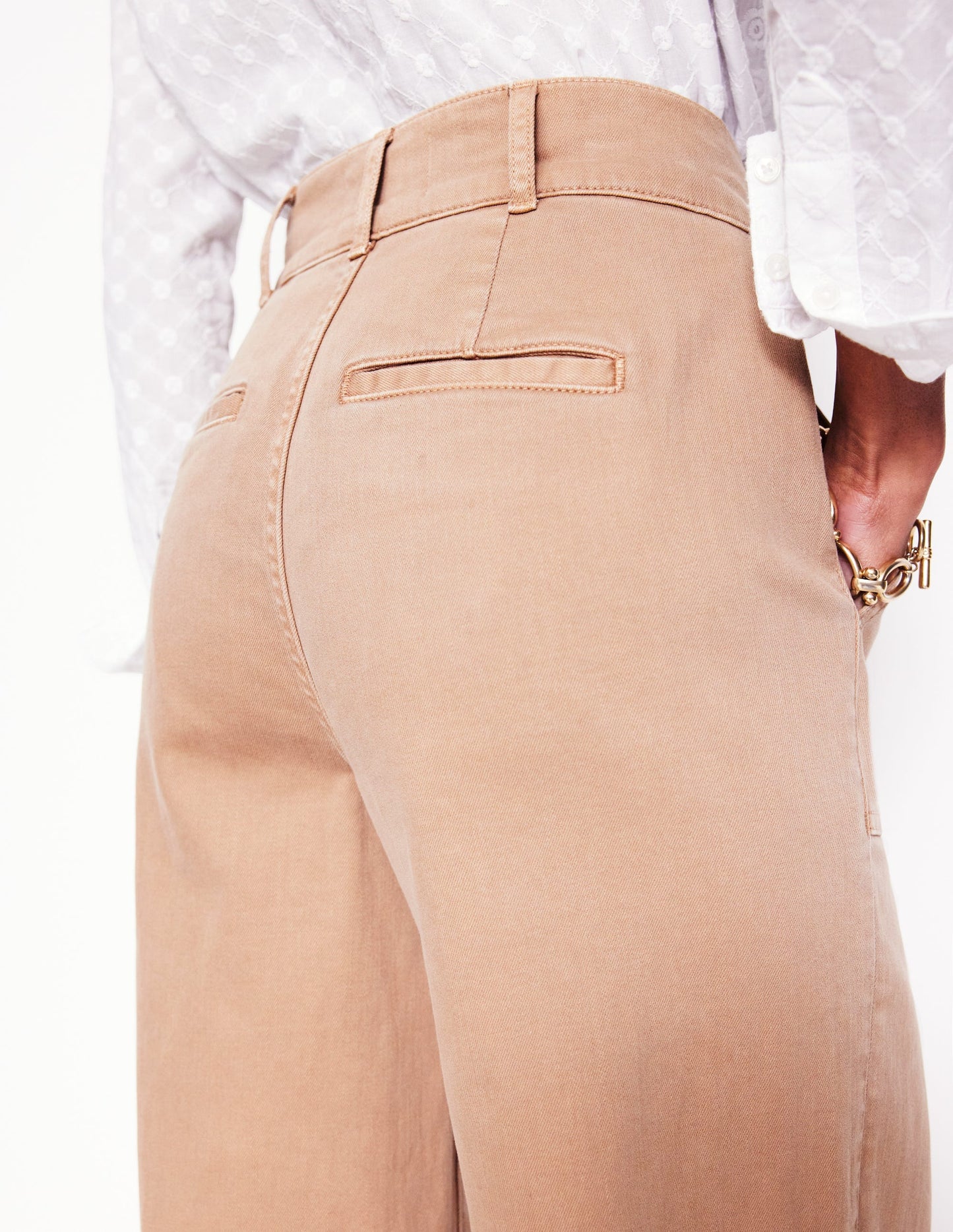 Wide Leg Cargo Pants-Cappuccino