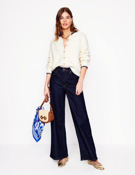 High Rise Wide Leg Jeans-Indigo Rinse