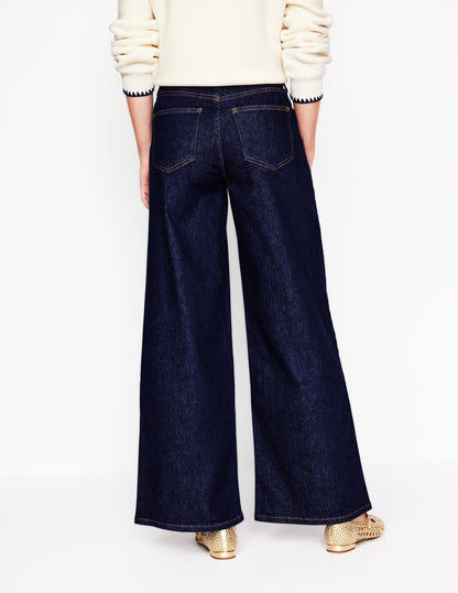 High Rise Wide Leg Jeans-Indigo Rinse